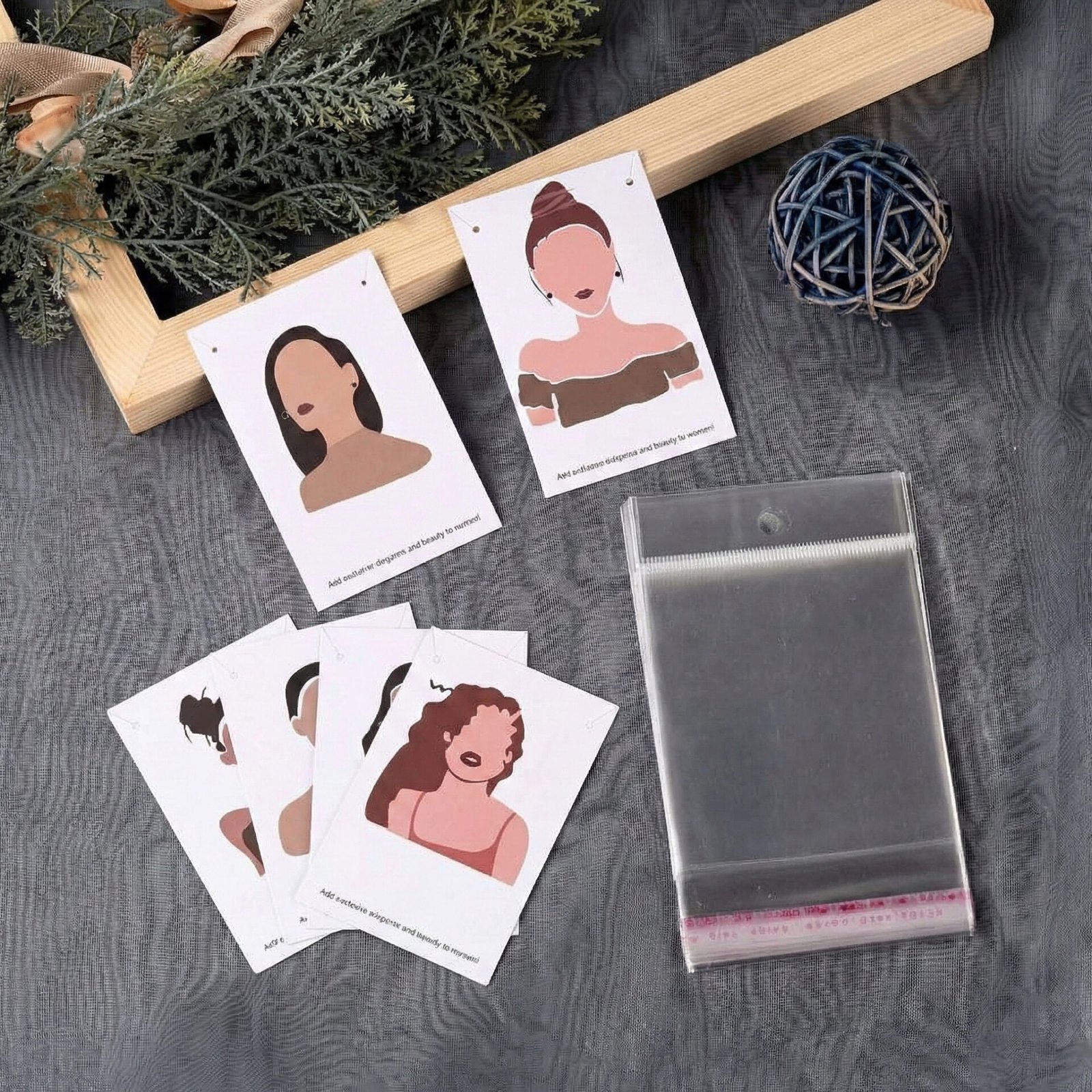 מארז אריזה - 20 יחידות - כרטיסים מעוצבים + שקיות צלופן – תמונה 3