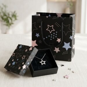 סט קופסת תכשיטים ושקית אריזה כוכבים