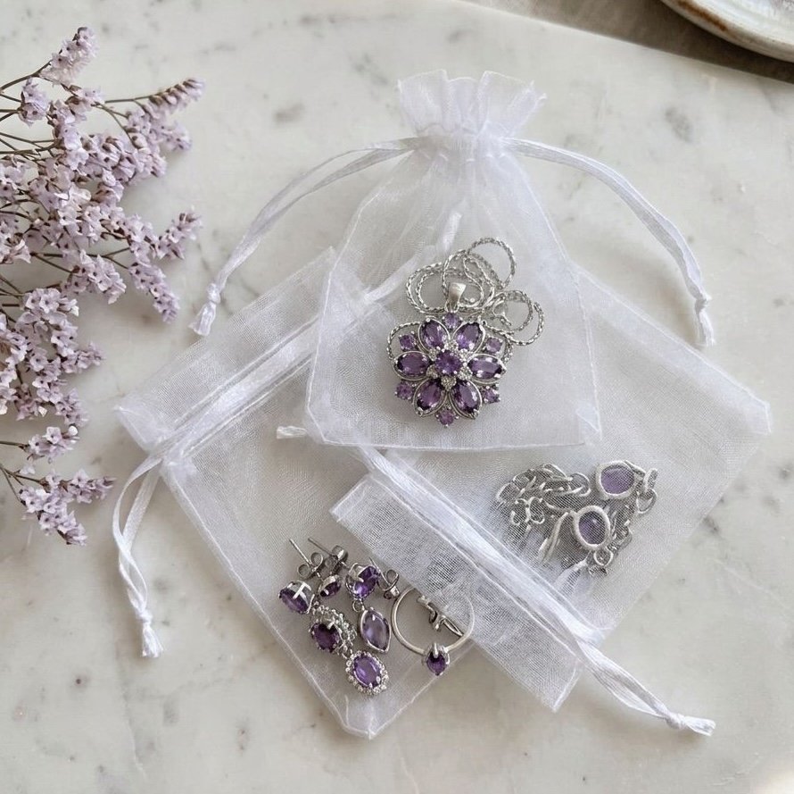 מארז שקיות אורגנזה בצבע לבן – תמונה 2